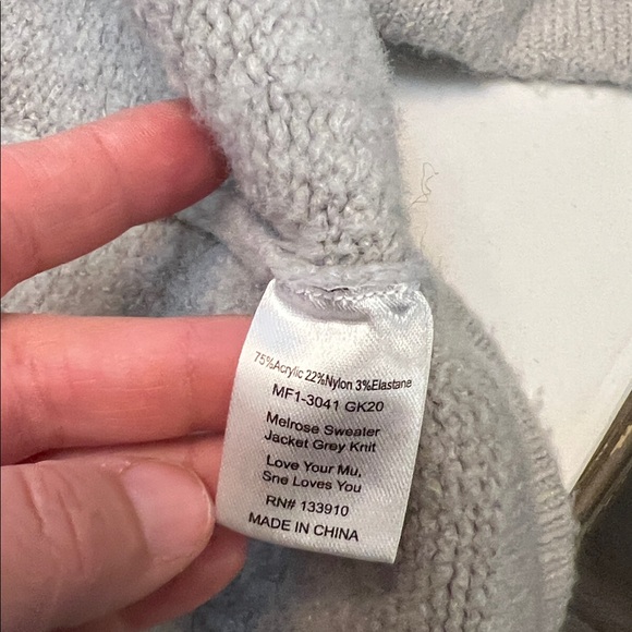 SHOW ME YOUR MUMU SWEATER JACKET GRAY KNIT CARDIGAN COAT SIZE SMALL - Picture 15 of 17